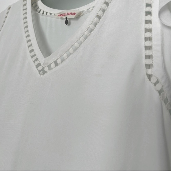 Rebecca Taylor white semi sheer blouse top size 0 - Picture 5 of 9